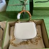 Gucci Bamboo 1947 white mini top handle bag