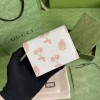 Gucci White Leather Card Case Wallet