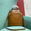 Gucci GG Diana Small Bucket Brown Leather Bag