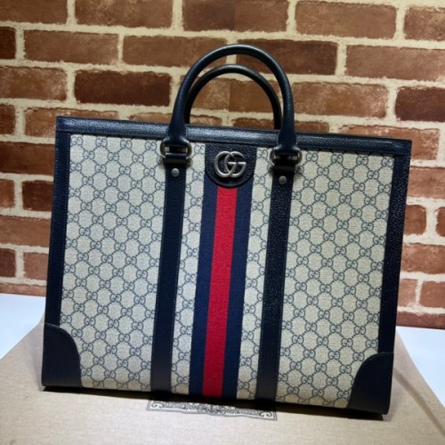 Gucci Ophidia large tote blue leather bag