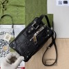 Gucci Black GG Embossed Shoulder Bag