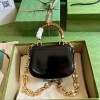 Gucci Bamboo 1947 black mini top handle bag