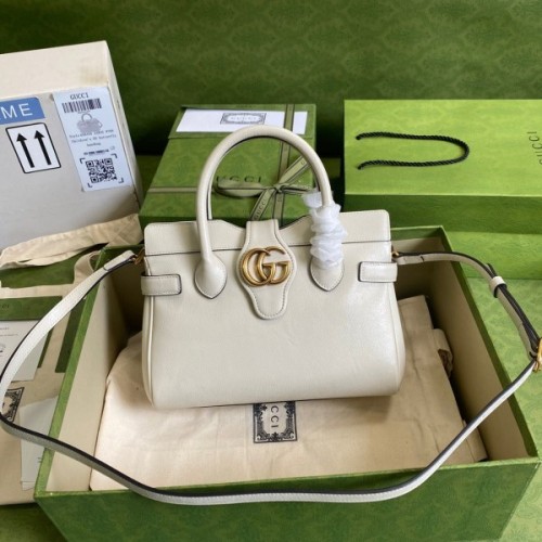 Gucci Dahlia white leather shoulder bag