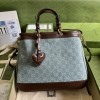 Gucci Blue GG Denim Heart Top Handle Tote Bag