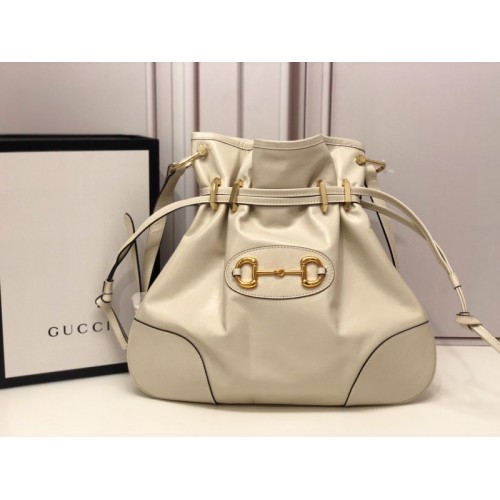 Gucci 1955 Horsebit Messenger White Bag