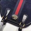 GUCCI RE(BELLE) SUEDE MEDIUM TOP HANDLE BAG ‎516459 NAVY BLUE 2018