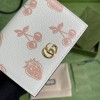 Gucci White Leather Card Case Wallet