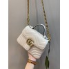 Gucci GG Marmont Small White Leather Bag