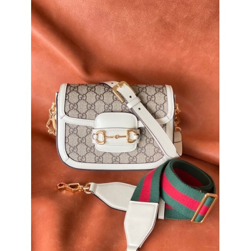 GUCCI mini 1955 Horsebit white bag