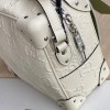 Gucci White GG Embossed Shoulder Bag