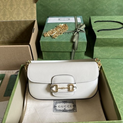 Gucci Horsebit 1955 white shoulder bag