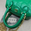 Gucci GG Matelassé leather small duffle green bag