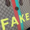 Gucci 'Fake/Not' print large tote bag