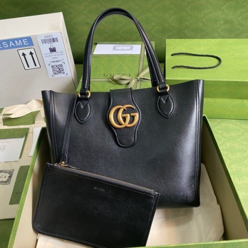 Gucci Dahlia Medium Tote Double G Black Bag