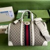Gucci large top canvas leather double G bag