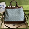 Gucci Blue GG Denim Heart Top Handle Tote Bag