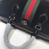 Gucci gg supreme black velvet handle bag