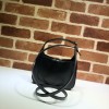 Gucci hobo black leather 19cm