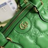 Gucci GG Matelassé leather medium duffle green bag