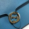 Gucci GG Flap Shoulder Bag On Chain Sapphire Blue 510303