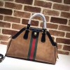 GUCCI RE(BELLE) SUEDE MEDIUM TOP HANDLE BAG ‎516459 BROWN 2018