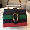 Gucci Dionysus medium top handle bag black/green leather
