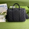 GG embossed briefcase in black leather