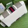Gucci large top canvas leather double G bag