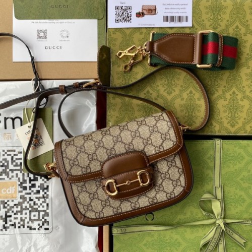 Gucci Horsebit 1955 mini brown gg bag