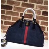 GUCCI RE(BELLE) SUEDE MEDIUM TOP HANDLE BAG ‎516459 NAVY BLUE 2018