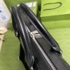 GG embossed briefcase in black leather