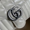 GG Marmont matelasse in white leather medium bag