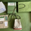 Gucci Ophidia small GG beige/ red bucket bag