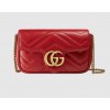 Gucci GG Marmont Matelassé Leather Super Mini Bag, Red