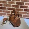Gucci GG Matelassé leather small duffle beige bag