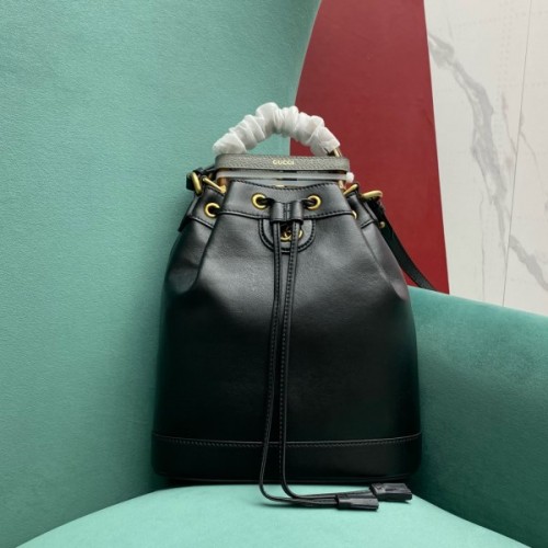 Gucci GG Diana Small Bucket Black Leather Bag