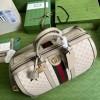 Gucci large top beige leather double G bag