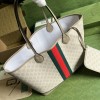 Gucci White Beige Ophidia GG Large Tote