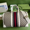 Gucci large top canvas leather double G bag
