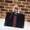 Gucci Ophidia GG Medium Black Velvet Tote Bag 524537