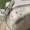 Gucci White GG Embossed Shoulder Bag