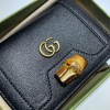 Gucci Diana card case wallet in black leather