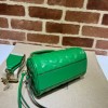 Gucci GG Matelassé leather small duffle green bag