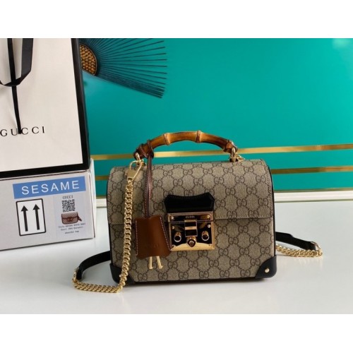 Gucci padlock bamboo handle bag