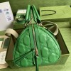 Gucci GG Matelassé leather medium duffle green bag