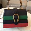 Gucci Dionysus medium top handle bag black/green leather