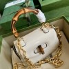 Gucci Bamboo 1947 white mini top handle bag