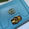 Gucci Diana card case wallet in blue leather