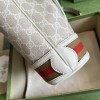 Gucci Ophidia small GG beige/ red bucket bag