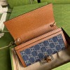 Gucci Jackie 1961 chain wallet in blue and ivory GG denim